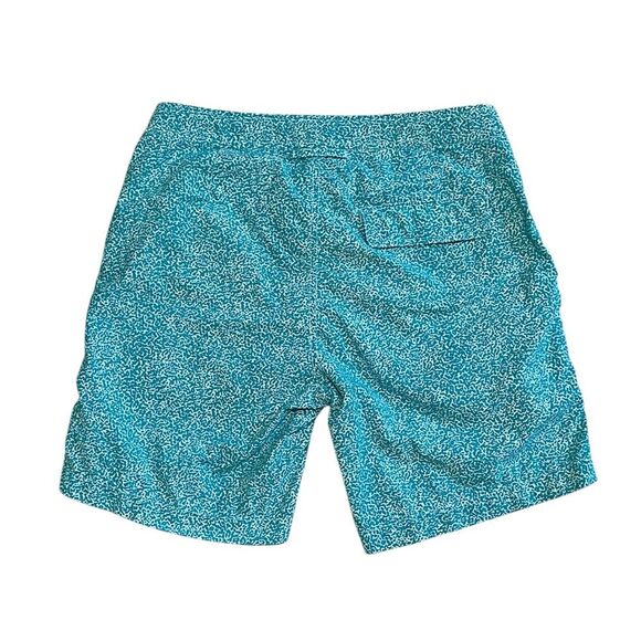 Onia Calder 7.5” Inseam Turquoise Print Liner-less Swim Trunks Size 30 - Picture 2 of 4